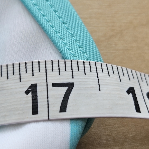 Kona Sol V Neck Over The Shoulder 1 Piece Swimsuit Turquoise Stripe Sz Lg - Picture 7 of 8